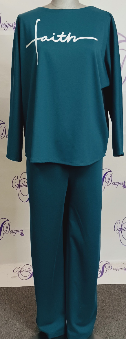 Ponte Knit Pants Set