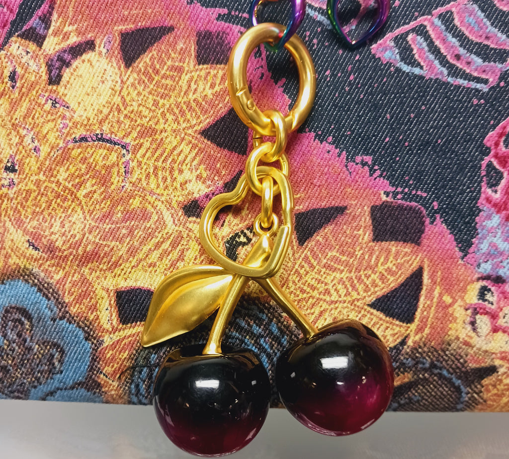 Double Cherry purse charm