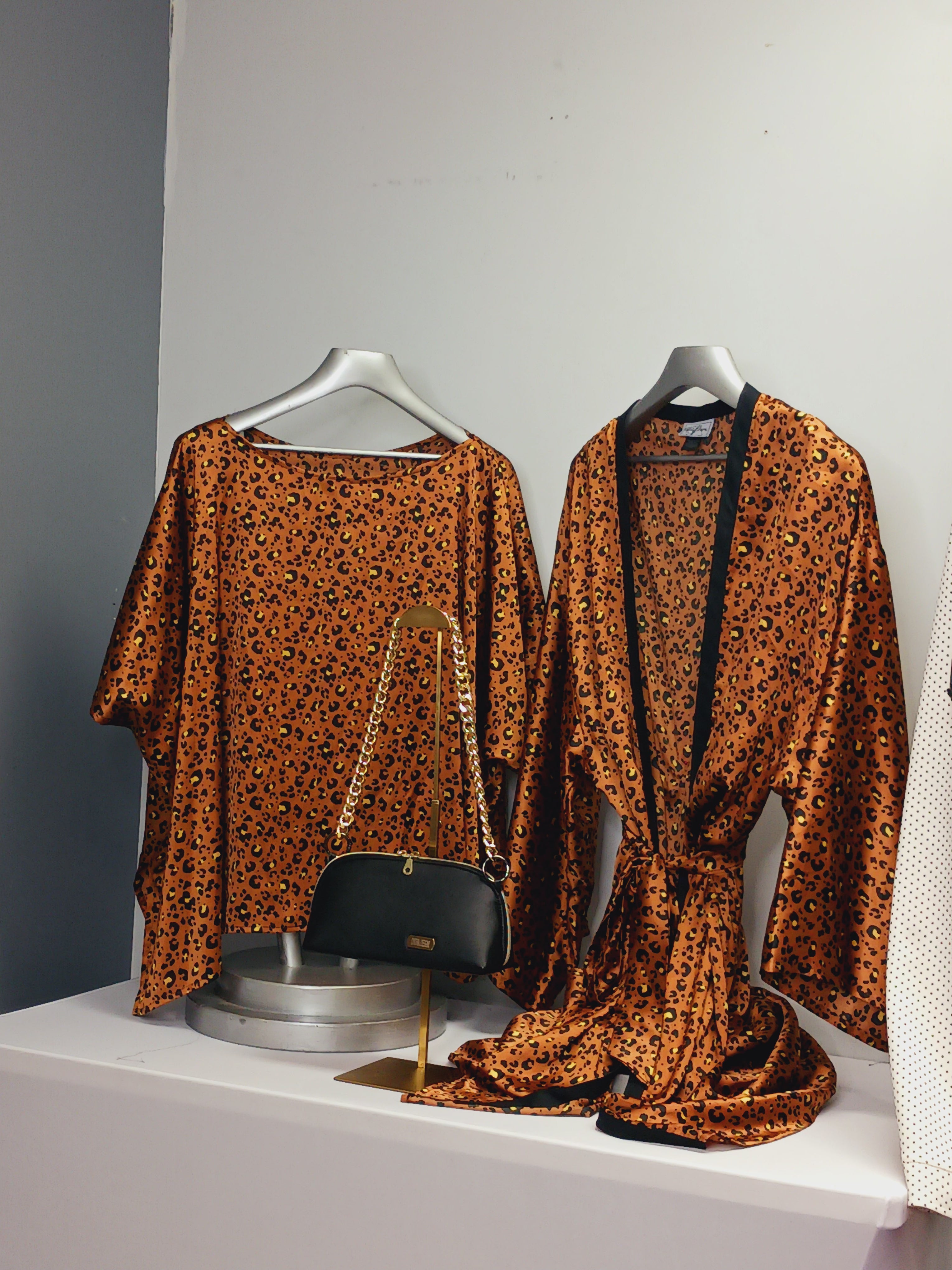 2 Piece Satin Kimono and top