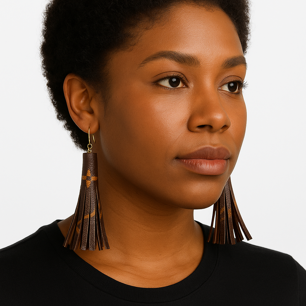 Logo Lux Tassel earrings custom made