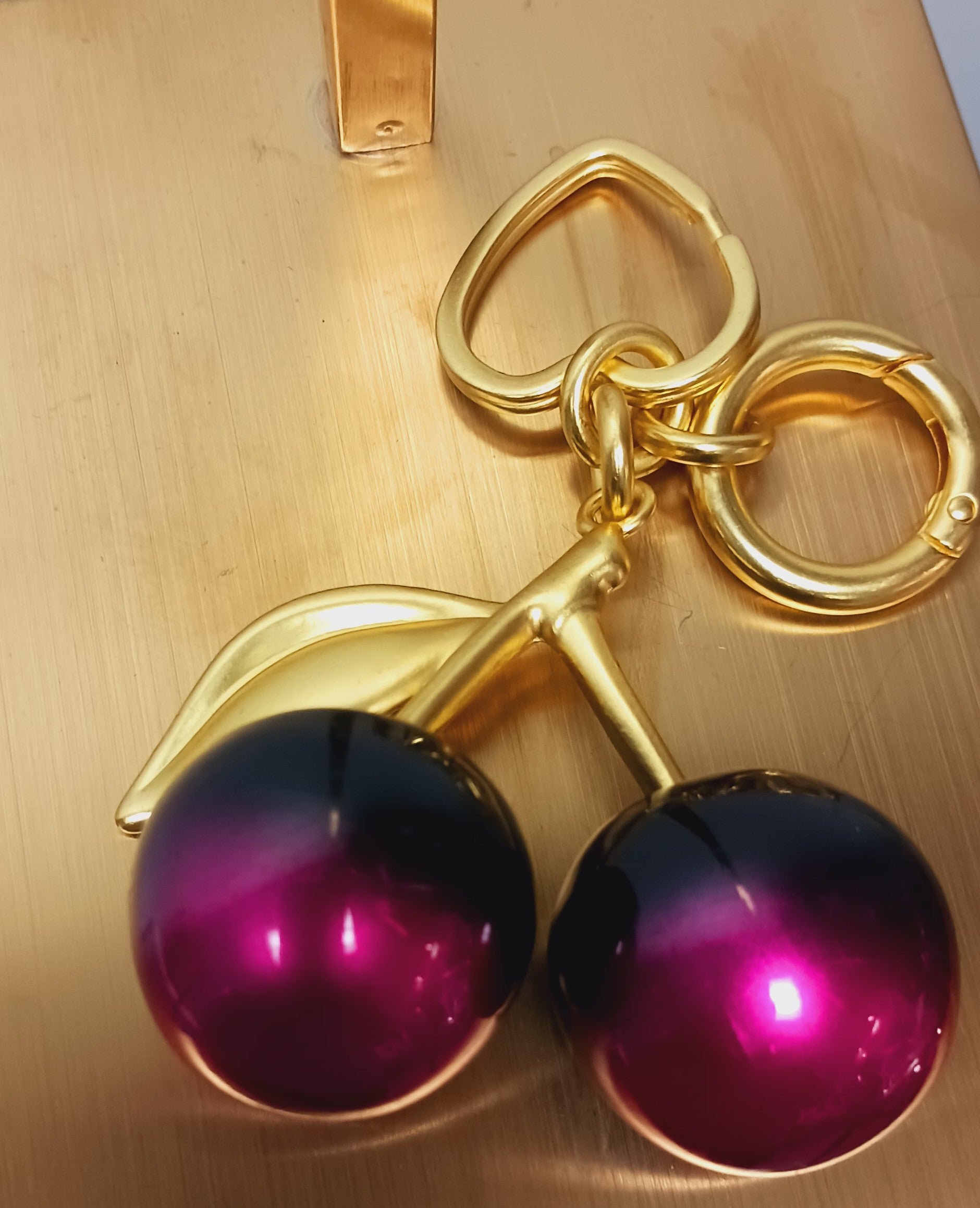 Double Cherry purse charm