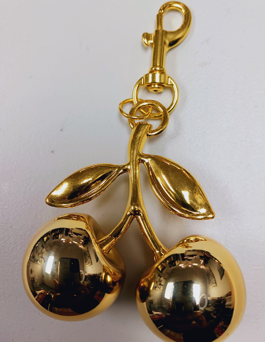 Gold Double Cherry Bag Charm