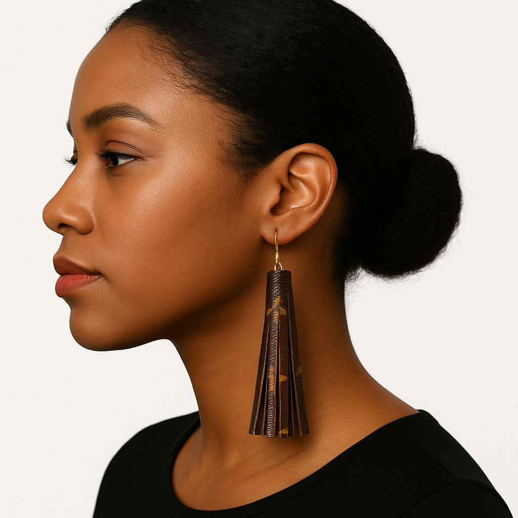 Logo Lux Tassel earrings custom made